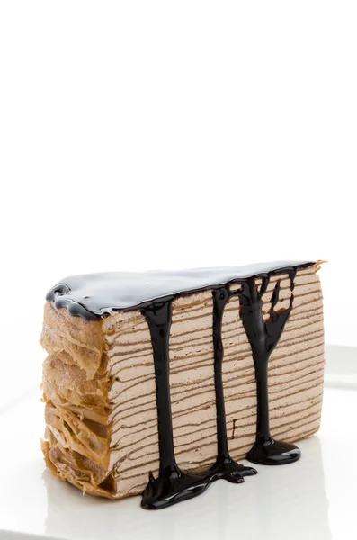 Chocolate Crepe cake — Stock Photo, Image