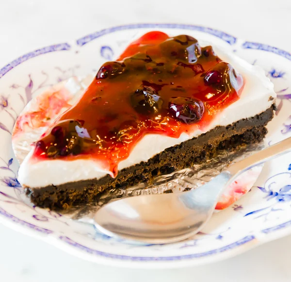 Gâteau au fromage aux myrtilles — Photo