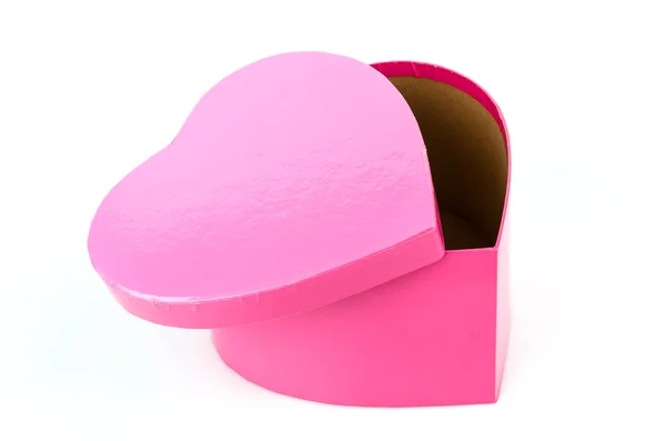Caixa de coração rosa — Fotografia de Stock