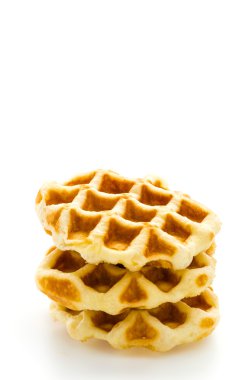 Beyaz arkaplanda izole edilmiş waffle