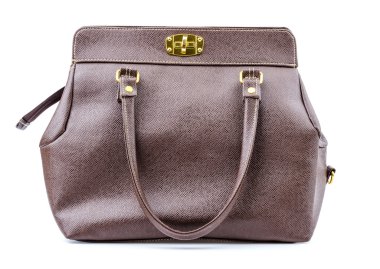 kadın deri çanta izole beyaz arka plan