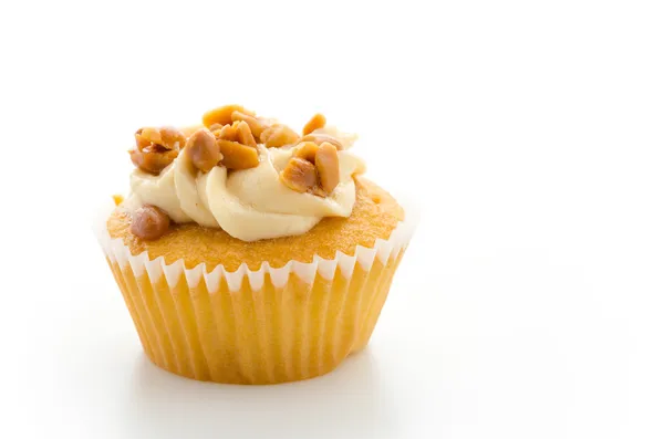 Nuts cupcake isolated on white background — Stock Photo, Image