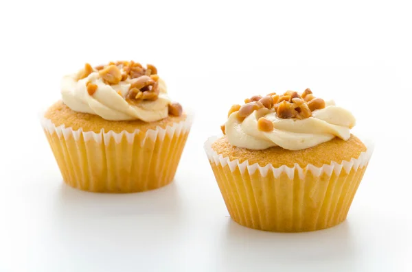 Nuts cupcake isolated on white background — Stock Photo, Image