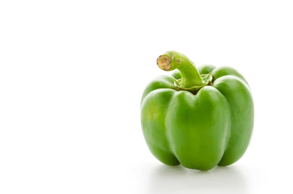 Groene peper geïsoleerd op wit — Stockfoto