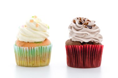 Çörekler beyaz arkaplanda izole edildi