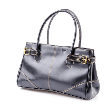 kadın deri çanta izole beyaz arka plan