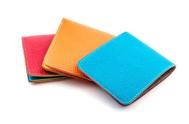 deri cüzdan izole beyaz arka plan