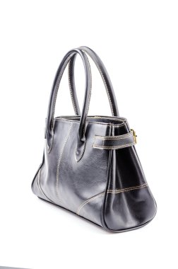 kadın deri çanta izole beyaz arka plan