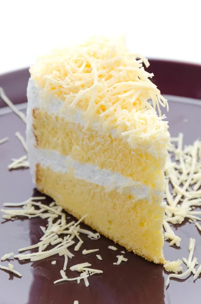 Cheesecake απομονωθεί λευκό φόντο — Φωτογραφία Αρχείου
