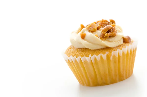 Nuts cupcake isolated on white background — Stock Photo, Image