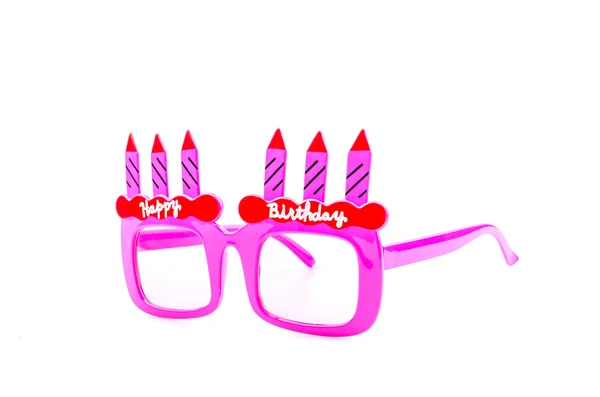 Joyeux anniversaire lunettes de soleil isolé fond blanc — Photo