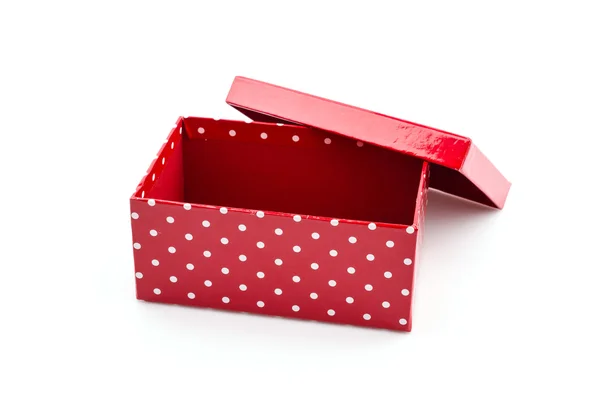 Caja de regalo roja fondo blanco aislado — Foto de Stock