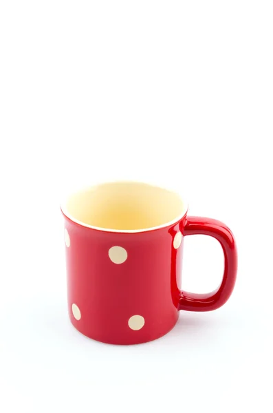 Taza roja aislado fondo blanco — Foto de Stock