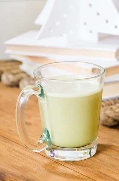 Chá verde latte — Fotografia de Stock