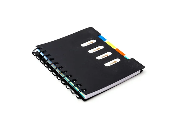 Black notebook isolated — Stock Photo, Image