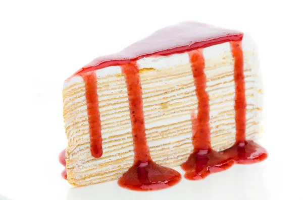 Strawberry Crepe cake — Stock Photo, Image