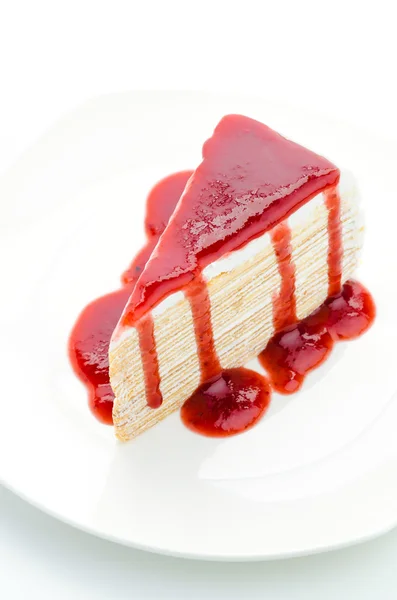 ストロベリー クレープ ケーキ — ストック写真