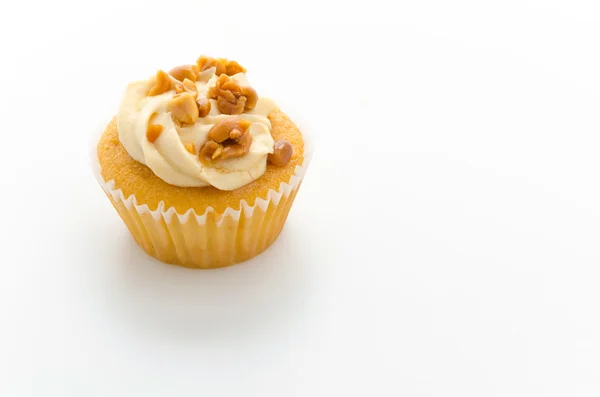 Nuts cupcake isolated on white background — Stock Photo, Image