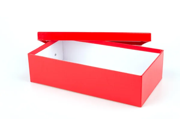 Roter Kasten isoliert weißer Hintergrund — Stockfoto