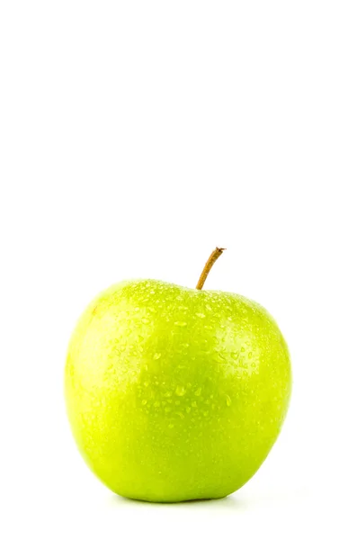 Grönt äpple isolerad vit bakgrund — Stockfoto