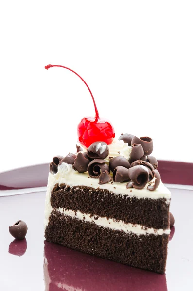 Black forest cake isolated on white background Royalty Free Stock Photos