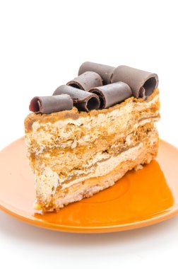 Beyaz arka plan üzerinde izole kahve kek