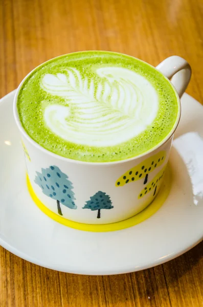 Chá verde latte — Fotografia de Stock