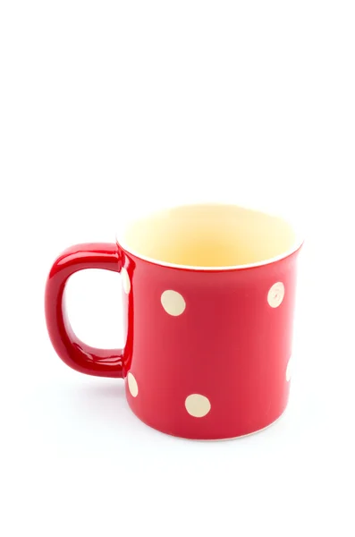 Taza roja aislado fondo blanco — Foto de Stock