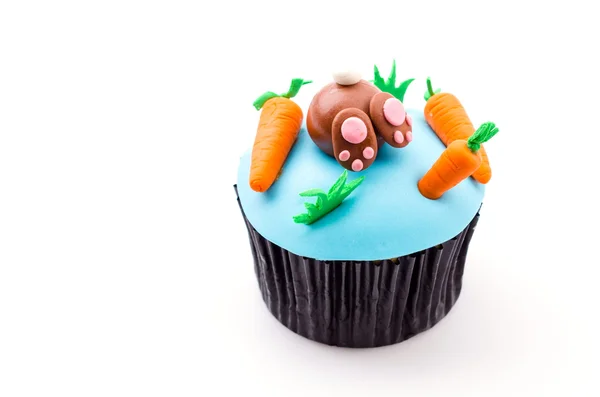 Ostern Cupcakes isoliert weißen Hintergrund — Stockfoto