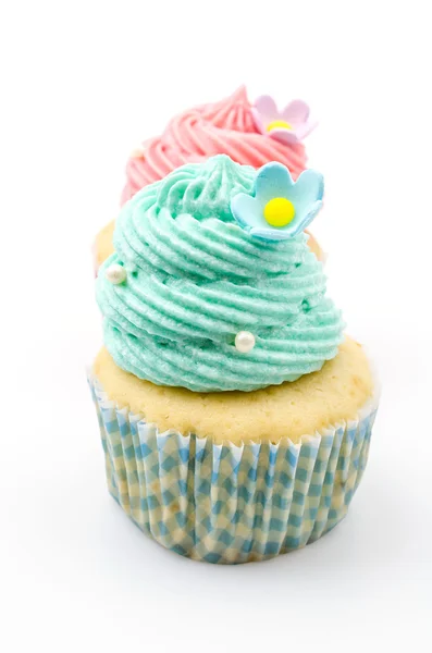 Cupcake vaniglia isolato sfondo bianco — Foto Stock