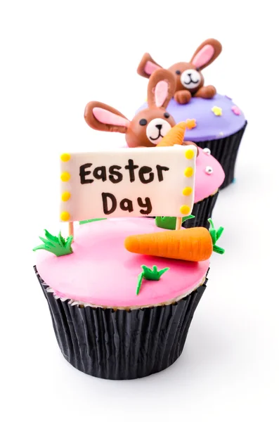 Easter cupcakes isolated white background — Stock Photo, Image