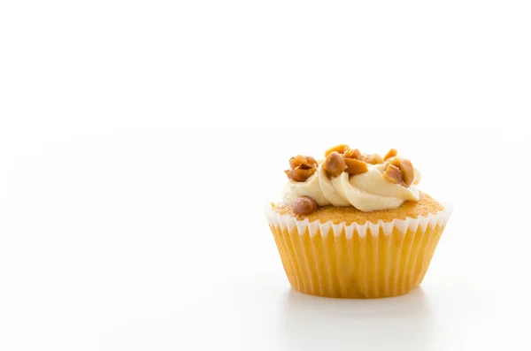 Nuts cupcake isolated on white background — Stock Photo, Image