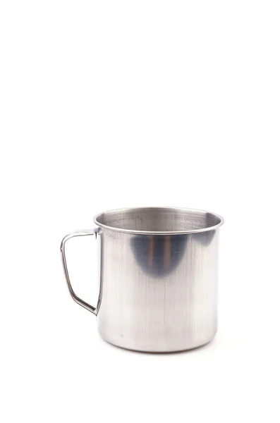 Stainless steel cup isolated white background — Stock Photo, Image