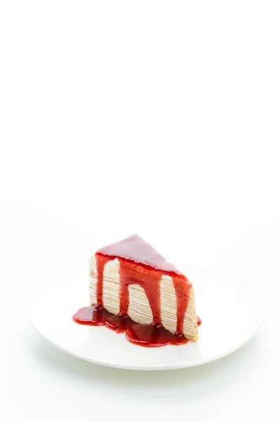 Strawberry Crepe cake — Stock Photo, Image