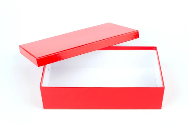 Caja roja aislado fondo blanco — Foto de Stock