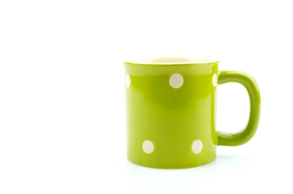 Green mug isolated white background — Stock Photo, Image