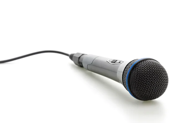 Microphone isolé sur blanc — Photo
