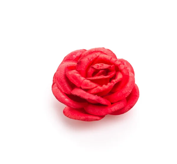 白色背景的红玫瑰 — 图库照片