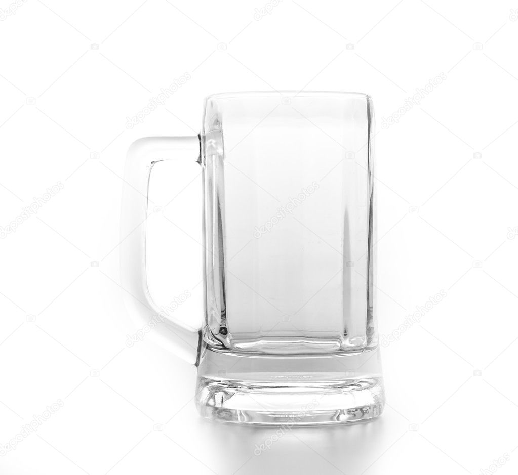 Empty glass isolated white background