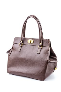 kadın deri çanta izole beyaz arka plan