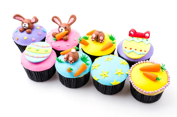 Pasqua cupcakes isolato sfondo bianco — Foto Stock