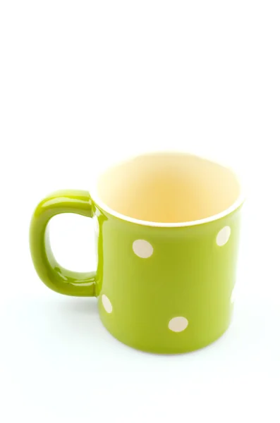 Green mug isolated white background — Stock Photo, Image