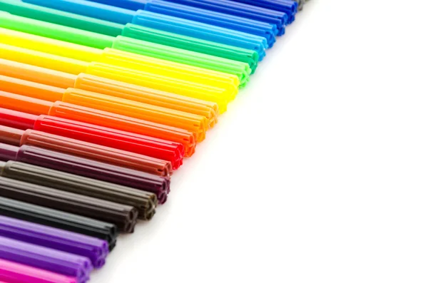 Penna a colori isolata su sfondo bianco — Foto Stock