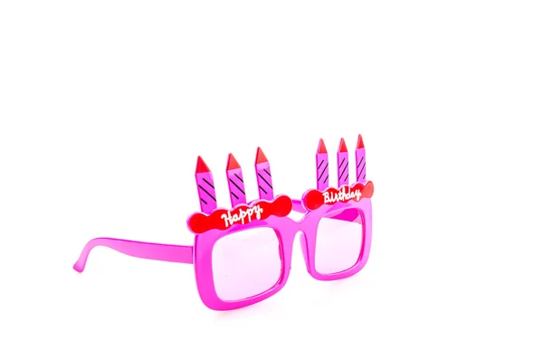 Happy birthday sunglasses isolated white background — Stock Photo, Image