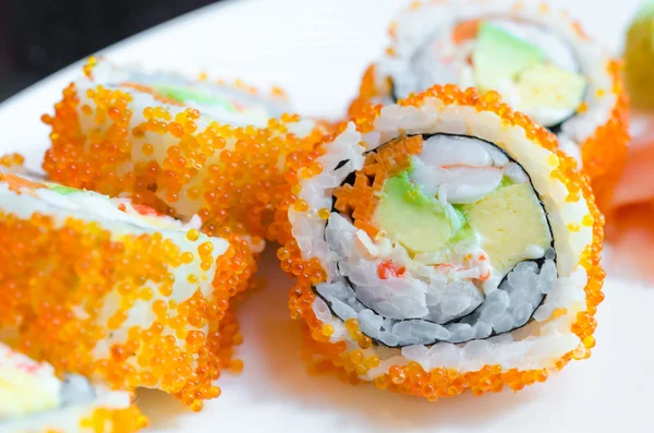 Sushi na placa — Fotografia de Stock
