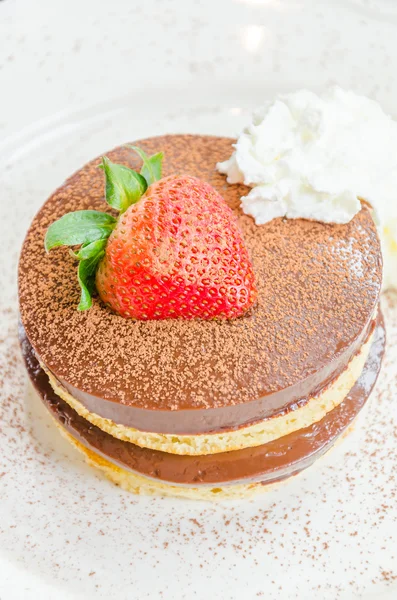 Chocolate pudding pancake — Stock Photo, Image