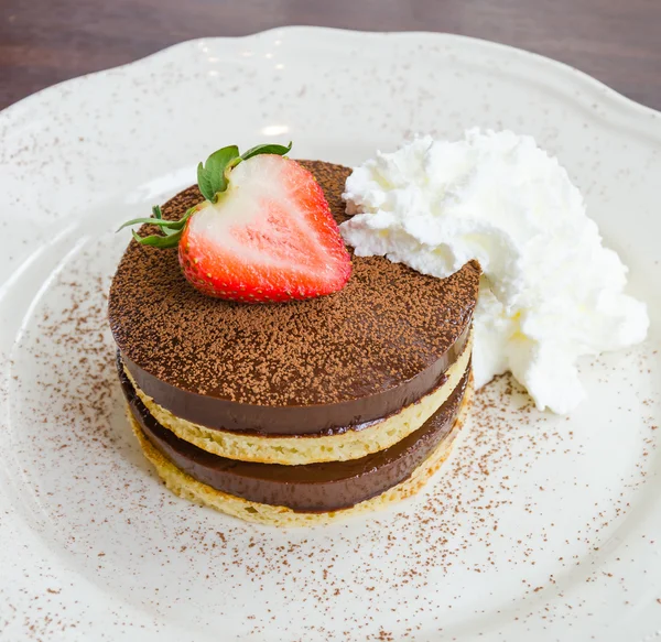 Chocolate pudding pancake — Stok Foto
