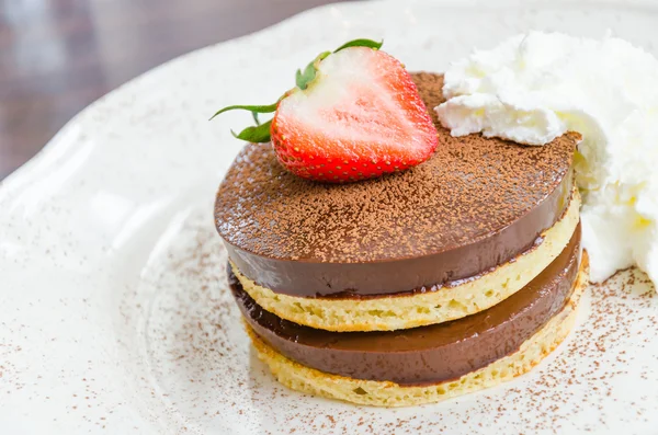 Chocolate pudding pancake — Stok Foto