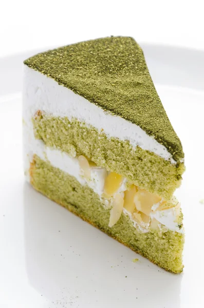 Cake matcha isolated white background — Stock Photo, Image