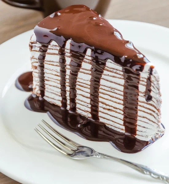 Schokoladen-Kreppkuchen — Stockfoto